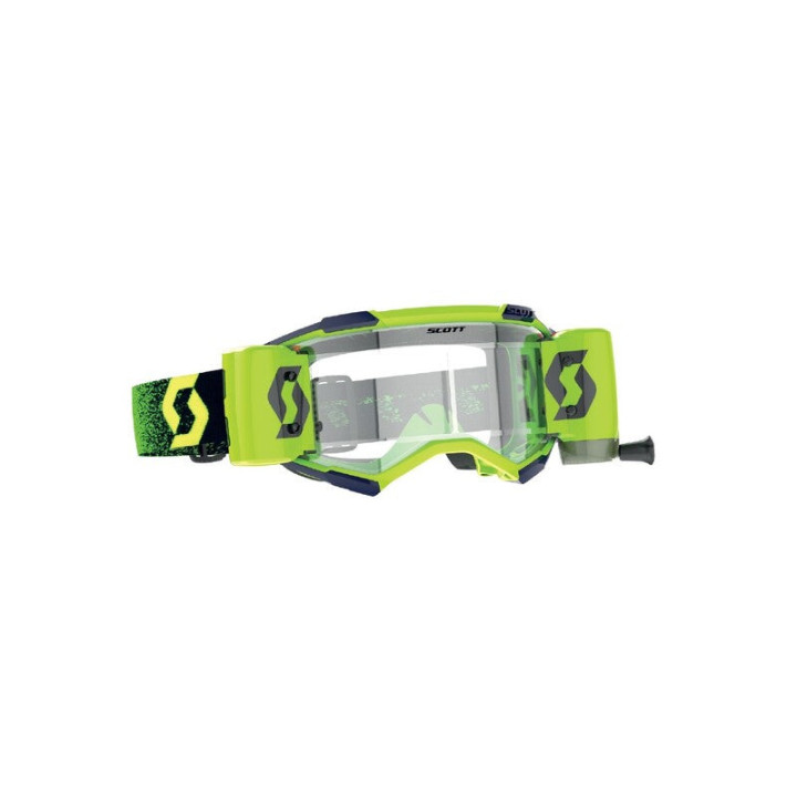 Masque Scott fury wfs vert fluo - écran clair | Oxmoto
