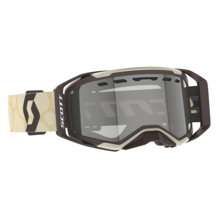 Masque Scott prospect 2.0 enduro ls desert beige/dirt brown - écran light sensitive grey