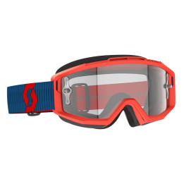 Masque Scott split otg - bleu foncé/rouge fluo écran clair works