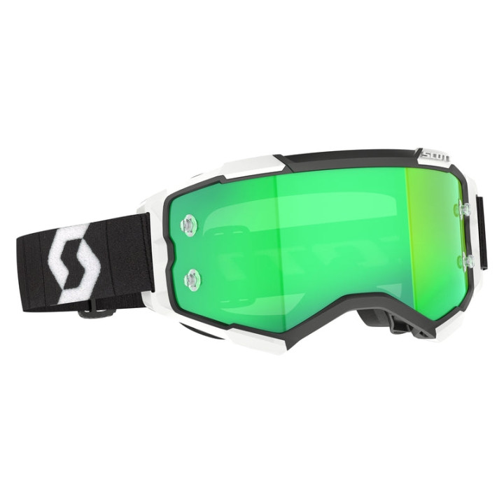 Masque Scott fury - noir/blanc écran green chrome works