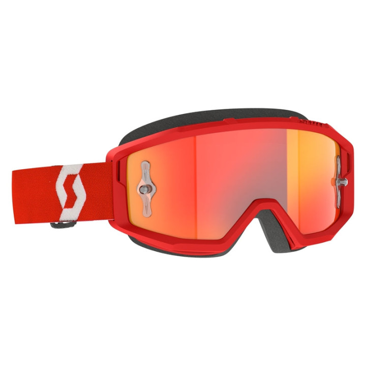 Masque Scott primal chrome - rouge/blanc écran orange chrome works