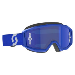Masque Scott primal chrome - bleu/blanc écran blue chrome works