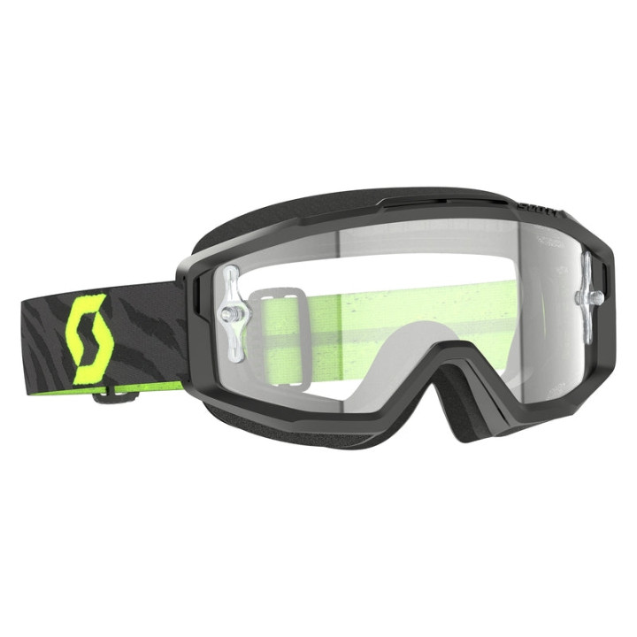 Masque Scott split otg - zebra black/neon yellow écran clair works