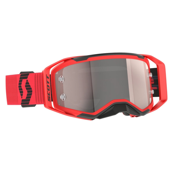 Masque Scott prospect 2.0 - rouge/noir écran silver chrome works