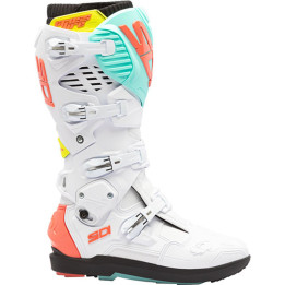 Bottes Sidi crossfire 3 srs - blanc/mint/coral | Oxmoto