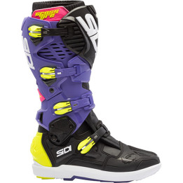 Bottes Sidi crossfire 3 srs - violet/noir/jaune fluo