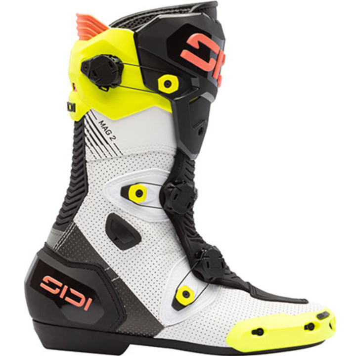 Bottes Sidi mag-2 air - fluo yellow/fluo coral | Oxmoto