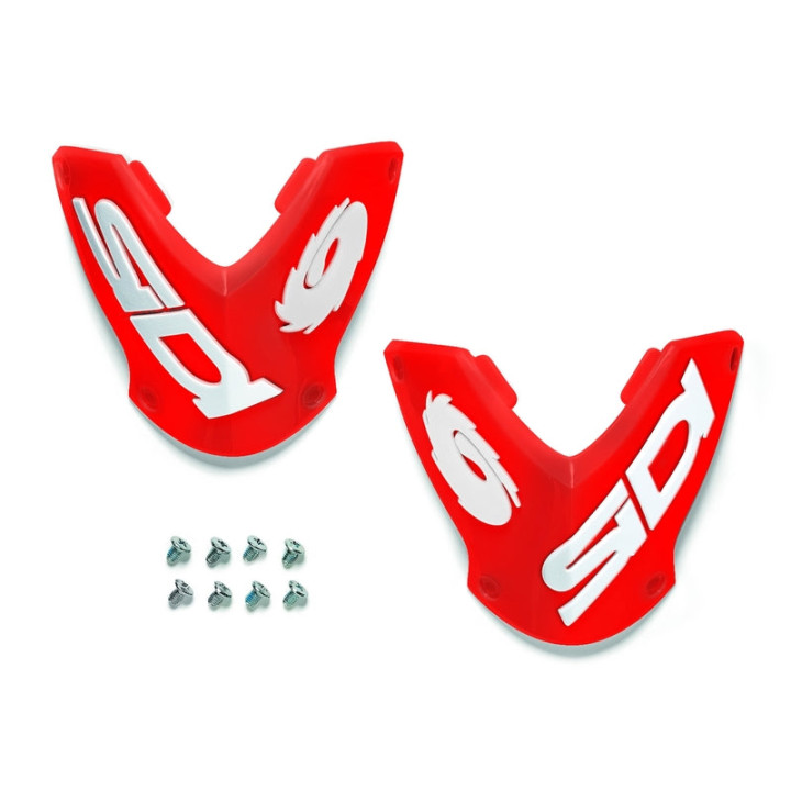 Plaque tibiale Sidi 90 nylon - rouge/blanc | Oxmoto