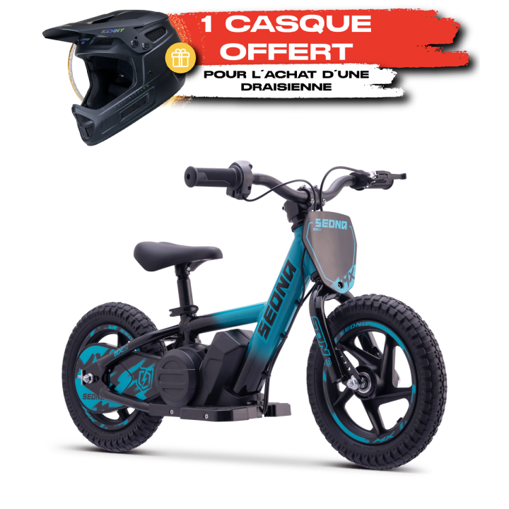 Draisienne SEDNA mx12 bleu + casque KENNY | Oxmoto