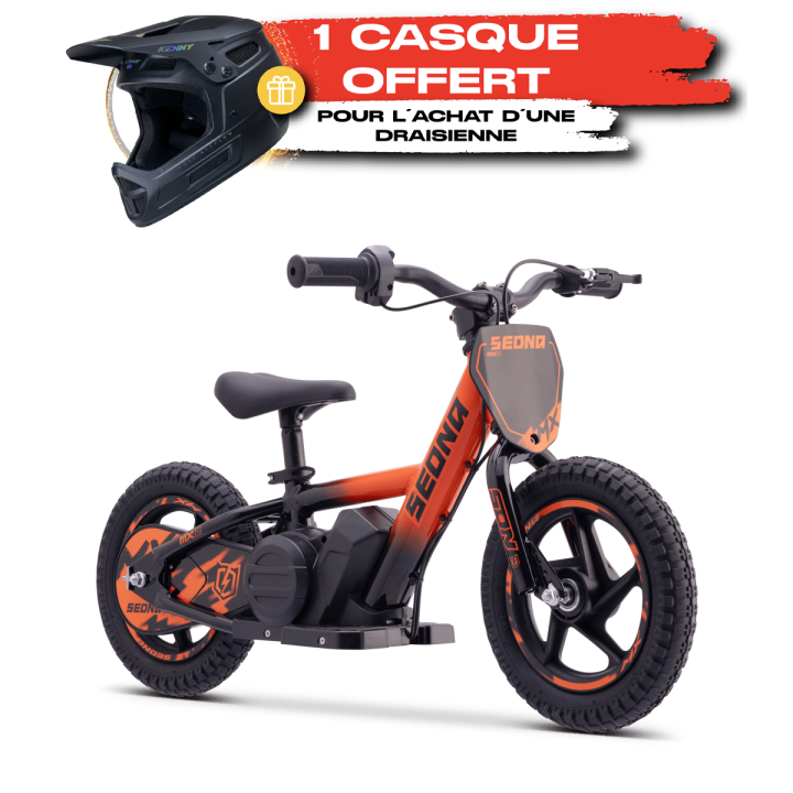 Draisienne SEDNA mx12 orange + casque KENNY | Oxmoto