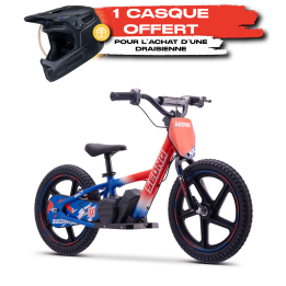 Draisienne SEDNA mx16 bleu/blanc/rouge + casque KENNY
