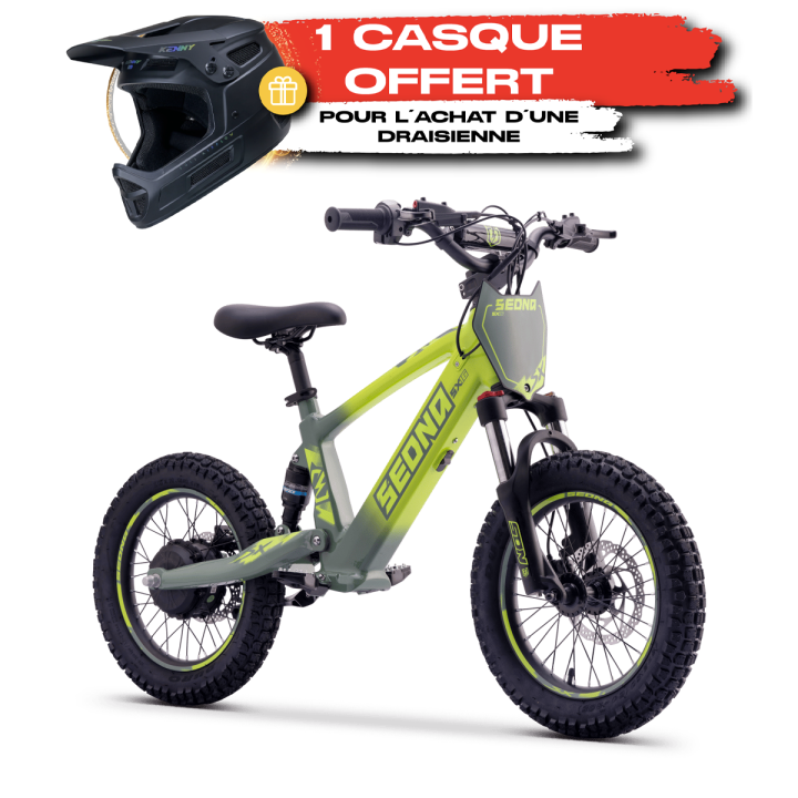 Draisienne SEDNA sx16 vert + casque KENNY | Oxmoto