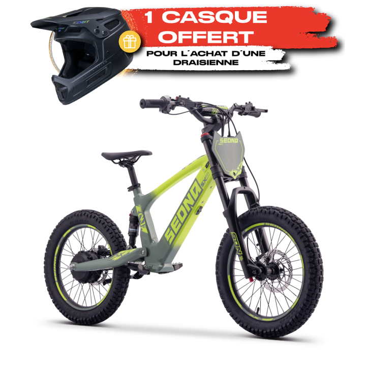 Draisienne SEDNA sx18 vert + casque KENNY | Oxmoto