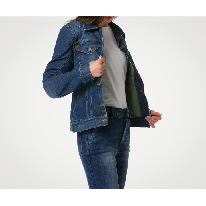 Veste jean pmj femme lucy bleu aaa | Oxmoto