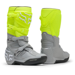 Bottes enfant FOX comp jaune/gris | Oxmoto