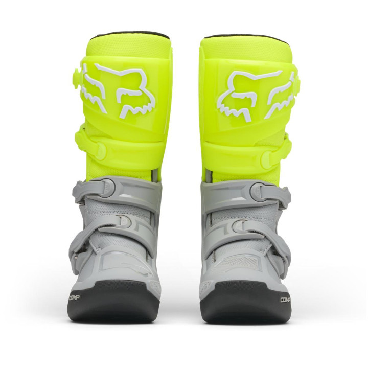 Bottes enfant FOX comp jaune/gris | Oxmoto