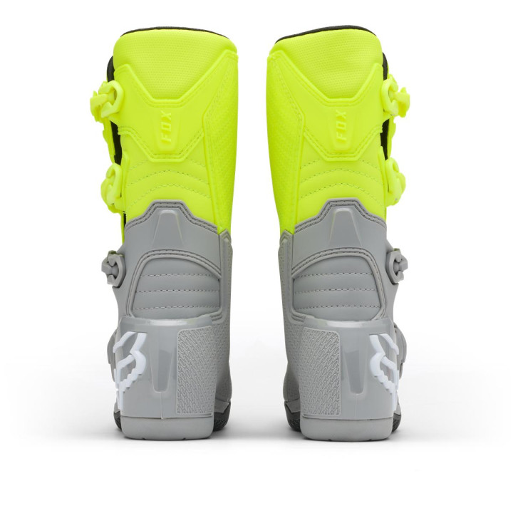 Bottes enfant FOX comp jaune/gris | Oxmoto