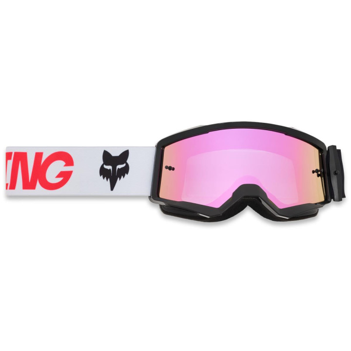 Masque enfant FOX main draft noir/rose | Oxmoto