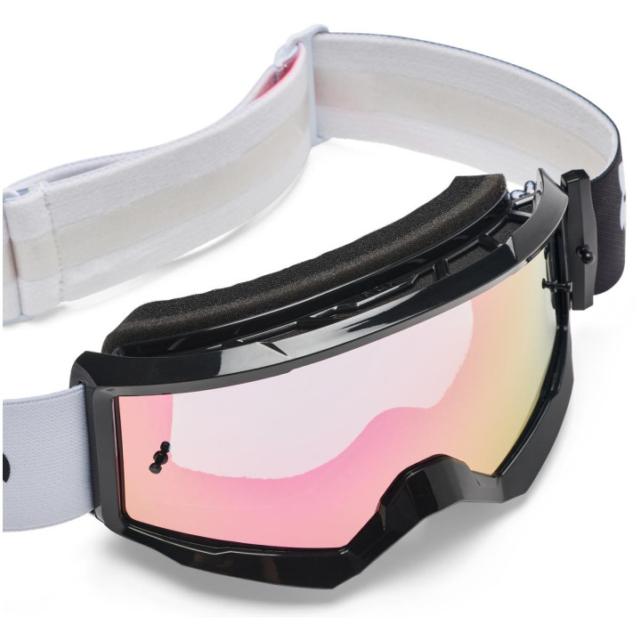 Masque enfant FOX main draft noir/rose | Oxmoto