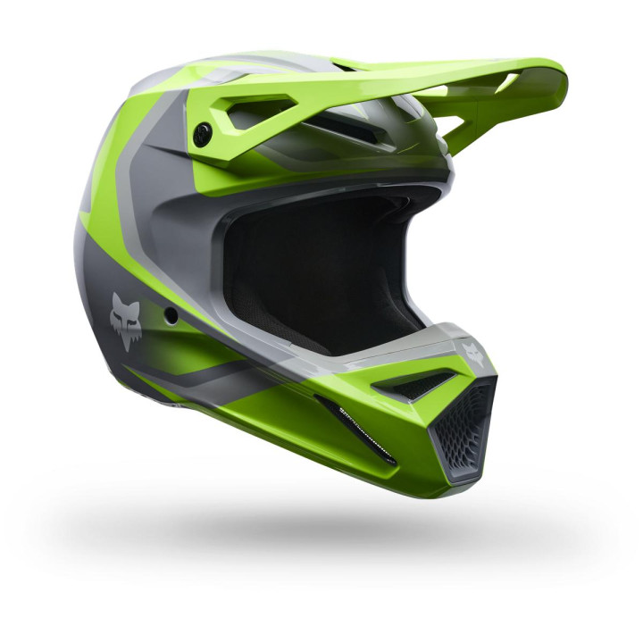 Casque FOX v1 frame gris/jaune | Oxmoto