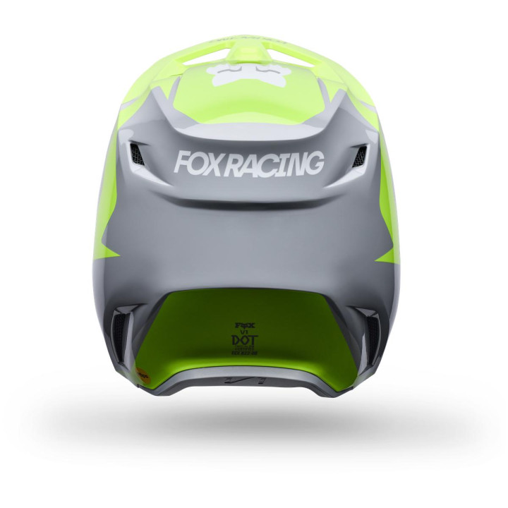 Casque FOX v1 frame gris/jaune | Oxmoto