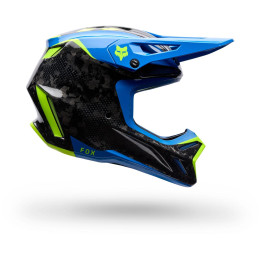Casque FOX v3 rs tactile bleu | Oxmoto