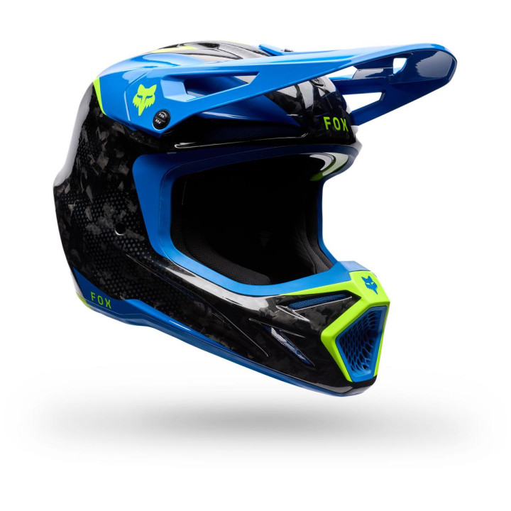 Casque FOX v3 rs tactile bleu | Oxmoto