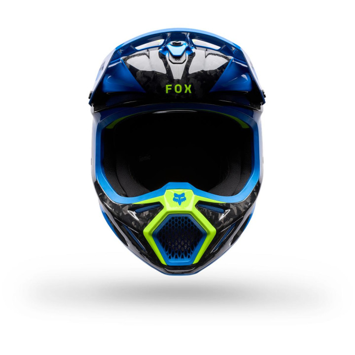 Casque FOX v3 rs tactile bleu | Oxmoto