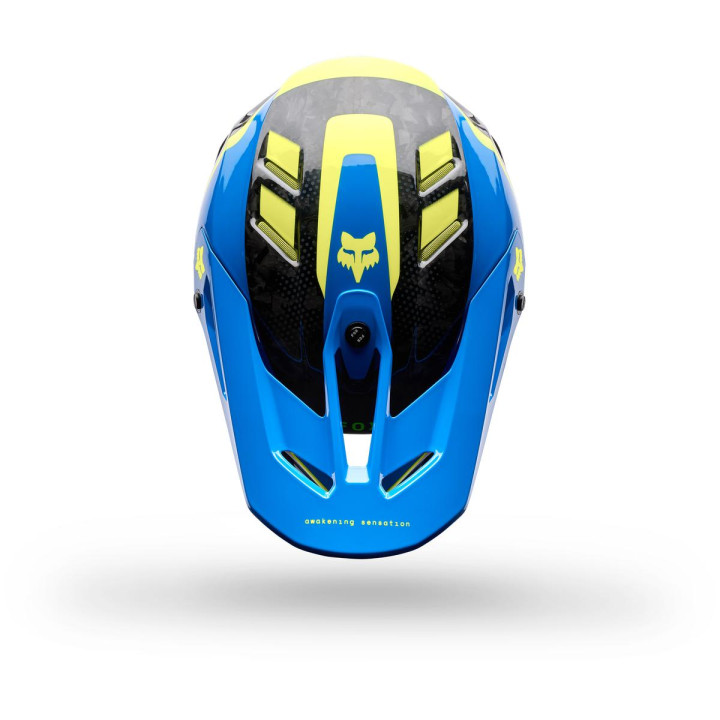 Casque FOX v3 rs tactile bleu | Oxmoto