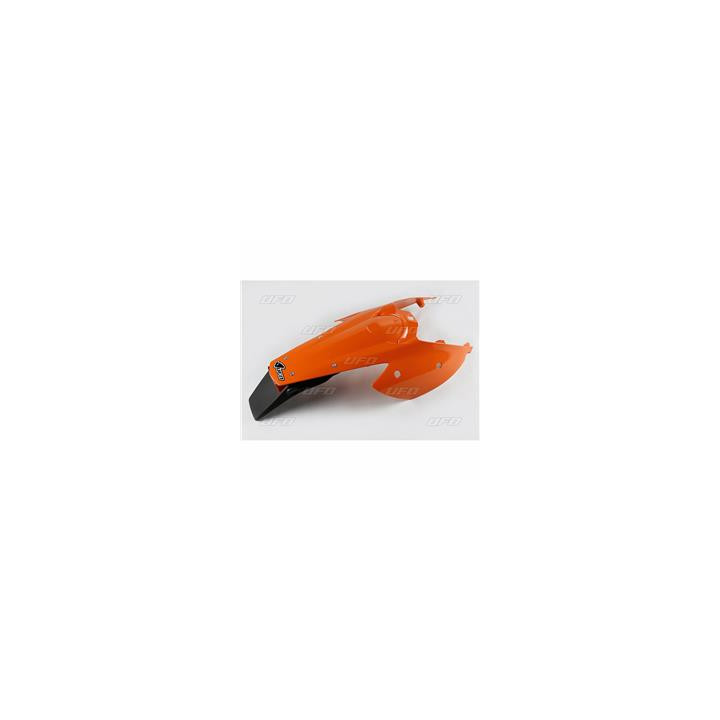 Garde-boue arrière + support de plaque avec feu UFO orange KTM EXC