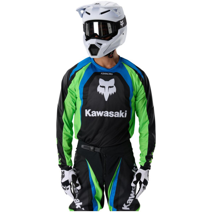 Maillot FOX 180 Kawasaki noir | Oxmoto