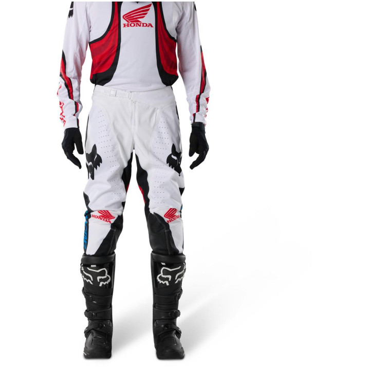 Pantalon FOX 180 Honda blanc/rouge | Oxmoto