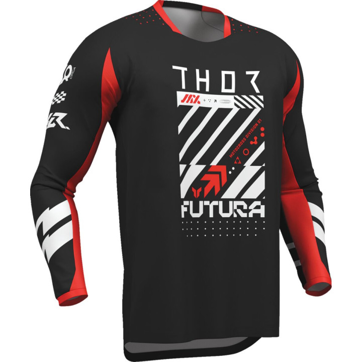 Maillot Thor launchmode futura noir/rouge 29108412 | Oxmoto