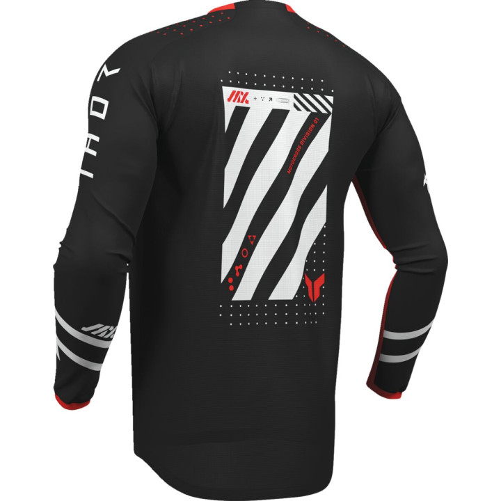 Maillot Thor launchmode futura noir/rouge 29108412 | Oxmoto