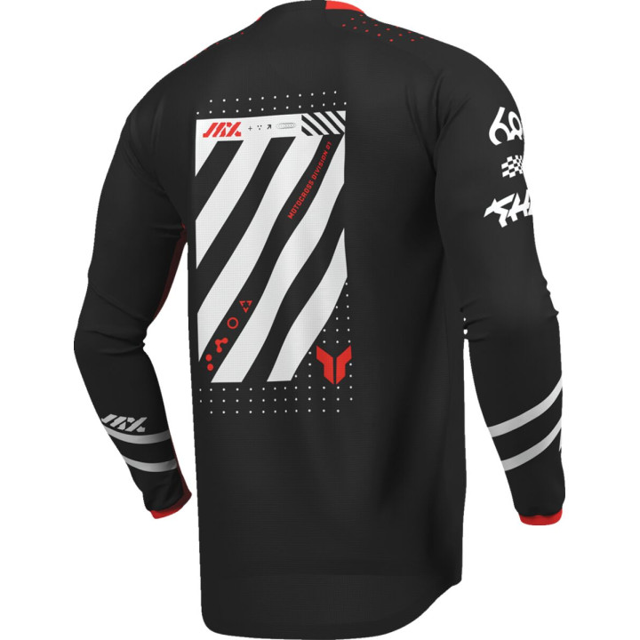 Maillot Thor launchmode futura noir/rouge 29108412 | Oxmoto