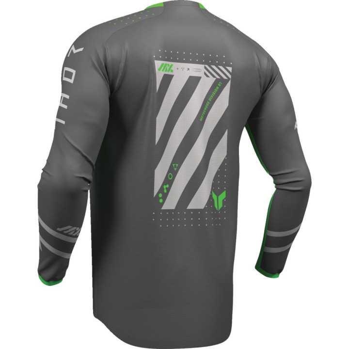 Maillot Thor launchmode futura gris/vert 29108418 | Oxmoto