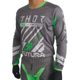 Maillot Thor launchmode futura gris/vert 29108418 | Oxmoto