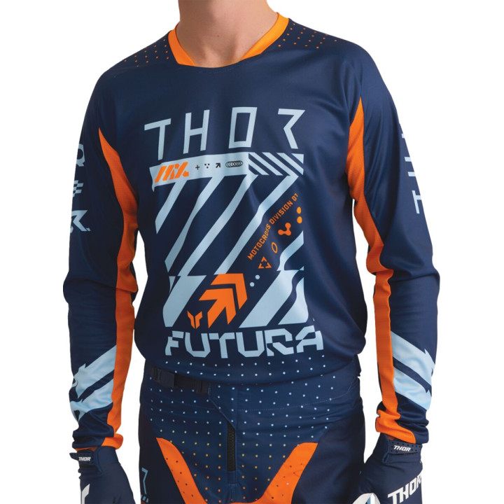 Maillot Thor launchmode futura bleu/orange | Oxmoto