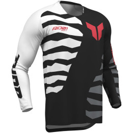 Maillot Thor launchmode shredder noir/blanc | Oxmoto