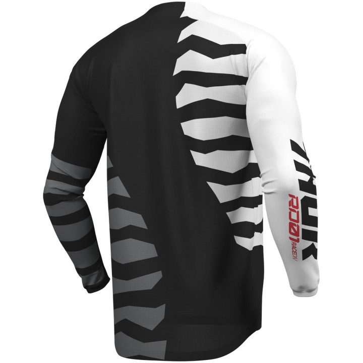 Maillot Thor launchmode shredder noir/blanc | Oxmoto