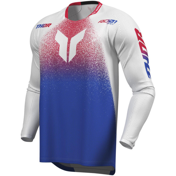 Maillot Thor launchmode air darkside blanc/bleu | Oxmoto