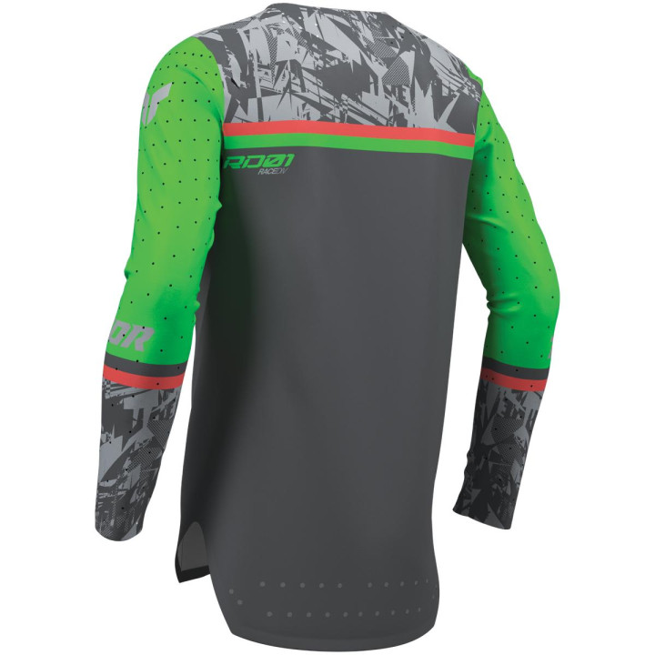 Maillot enfant Thor sportmode punkd gris/vert | Oxmoto