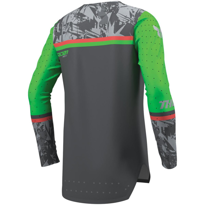 Maillot enfant Thor sportmode punkd gris/vert | Oxmoto