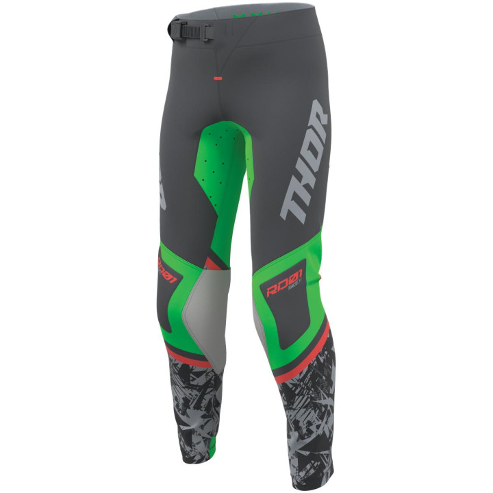 Pantalon enfant Thor sportmode punkd gris/vert | Oxmoto
