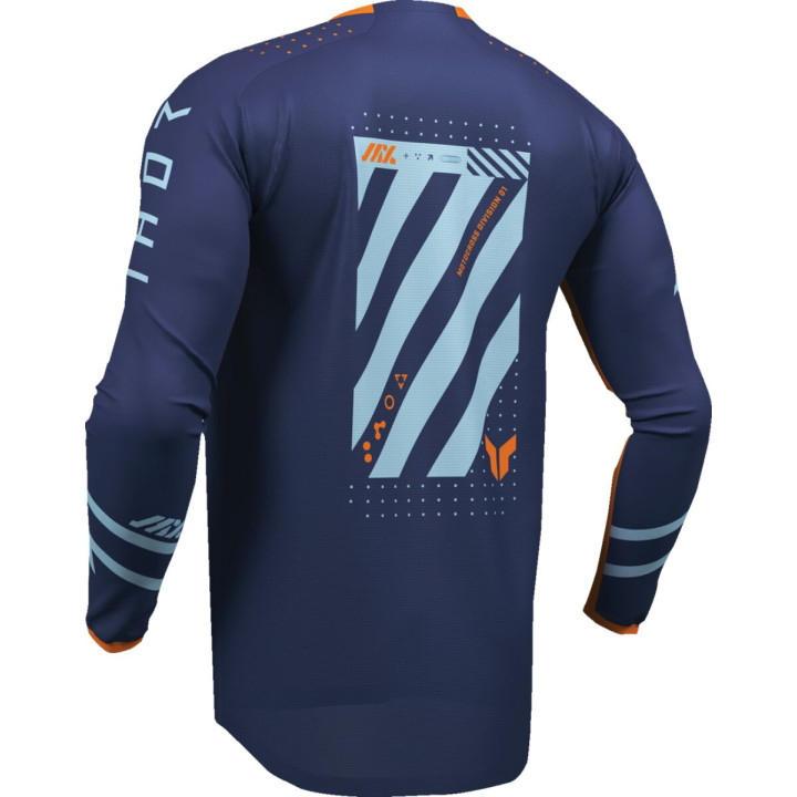 Maillot enfant Thor launchmode futura bleu/orange | Oxmoto