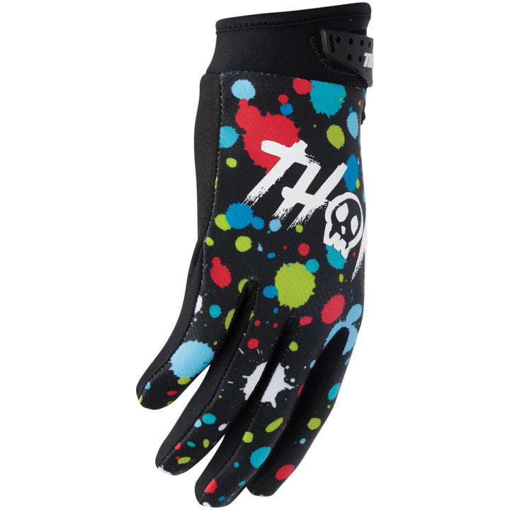 Gants enfant Thor launchmode splat noir | Oxmoto