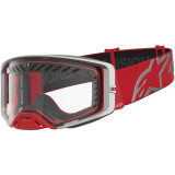 Masque Alpinestars supertech dura air fluid rouge argent transparent