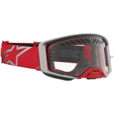 Masque Alpinestars supertech dura air fluid rouge argent transparent