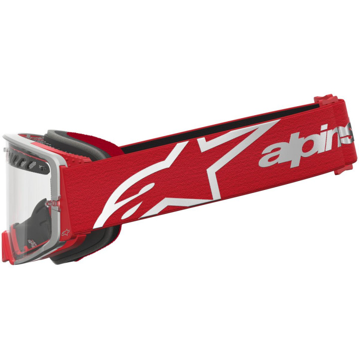 Masque Alpinestars supertech dura air fluid rouge argent transparent