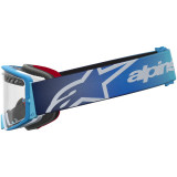 Masque Alpinestars supertech dura air fluid bleu dégradé argent transparent